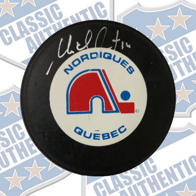 MICHEL GOULET Quebec Nordiques autographed puck (#596)