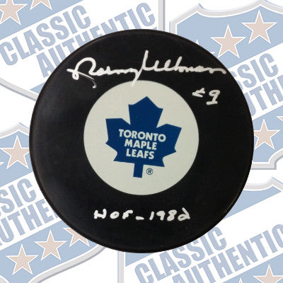 NORM ULLMAN Toronto Maple Leafs autographed puck  (#625)
