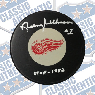 NORM ULLMAN Detroit Red Wings autographed puck (#619)