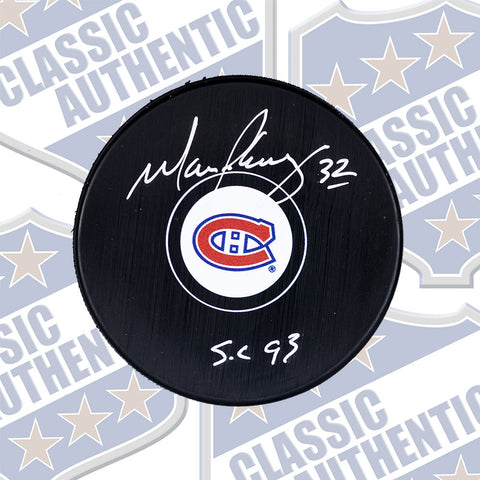 MARIO ROBERGE Montreal Canadiens autographed puck w/Cup (#3204)