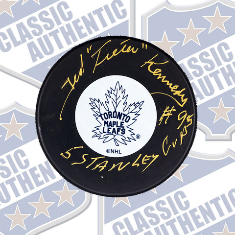 TED KENNEDY Toronto Maple Leafs autographed puck (w/ 5 SC) (#551)