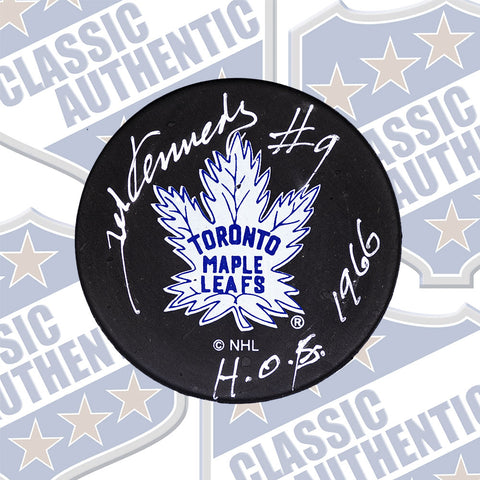 TED KENNEDY Toronto Maple Leafs autographed puck (w/hof) (#550)