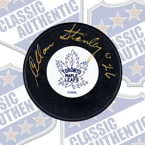 ALLAN STANLEY Toronto Maple Leafs autographed puck  (#627)