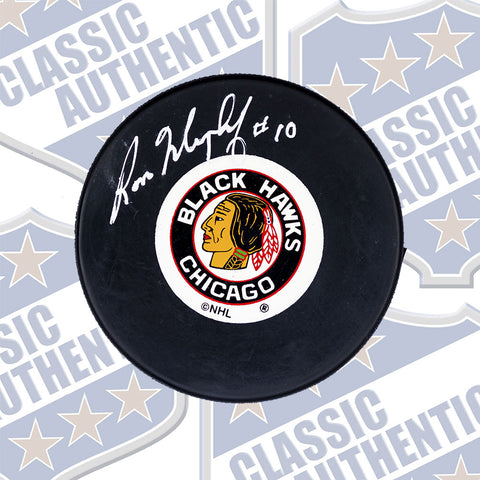 Ron Murphy Chicago Blackhawks autographed puck (#8831)