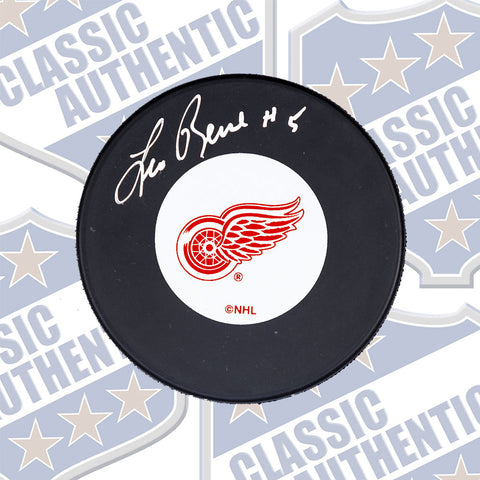 LEO REISE Detroit Red Wings autographed puck (#682)