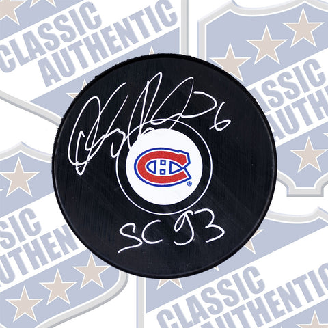 OLEG PETROV Montreal Canadiens Autographed Puck (w/SC 93) (#3206)