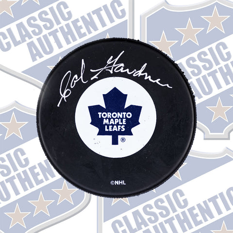 CAL GARDNER Toronto Maple Leafs autographed puck (#677)
