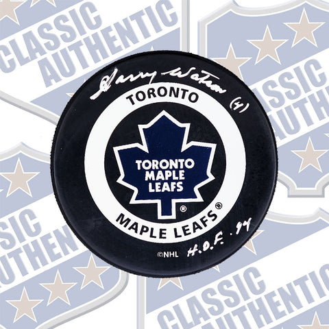 Harry Watson Toronto Maple Leafs autographed puck (#693)