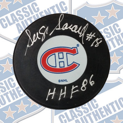 SERGE SAVARD Montreal Canadiens autographed puck (#583)