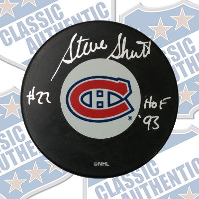 STEVE SHUTT Montreal Canadiens autographed puck (#525)