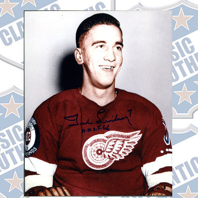TED LINDSAY Detroit Red Wings autographed 8x10 photo (#438)