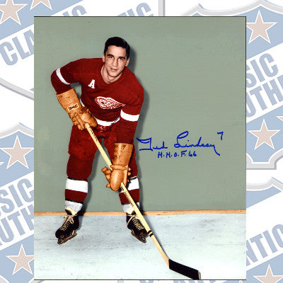TED LINDSAY Detroit Red Wings autographed 8x10 photo (#439)