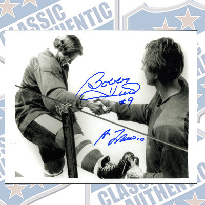 BOBBY HULL + GUY LAFLEUR autographed 8x10 photo (#457)